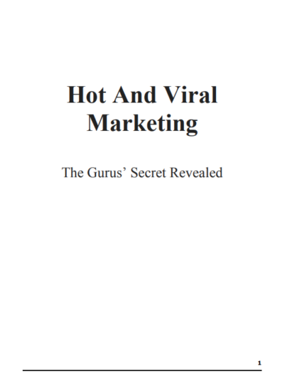 Hot And Viral Marketing ELance EBooks Collection